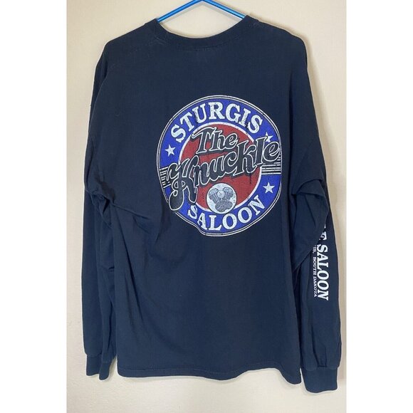 Anvil Other - The Knuckle Saloon Sturgis Black Long sleeve shirt XL Double-Sided